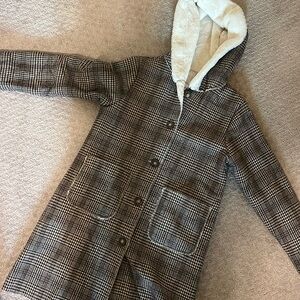 Plaid Winter coat free size woman